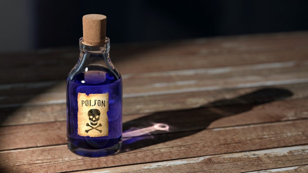 A bottle marked poison